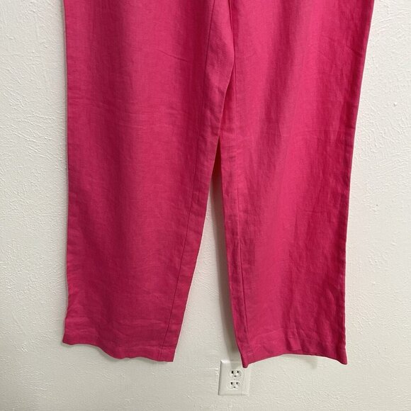 Southern Tide New 100% Pink Linen Wide Leg Pant Elastic Waist Drawstring Size S - Picture 3 of 12